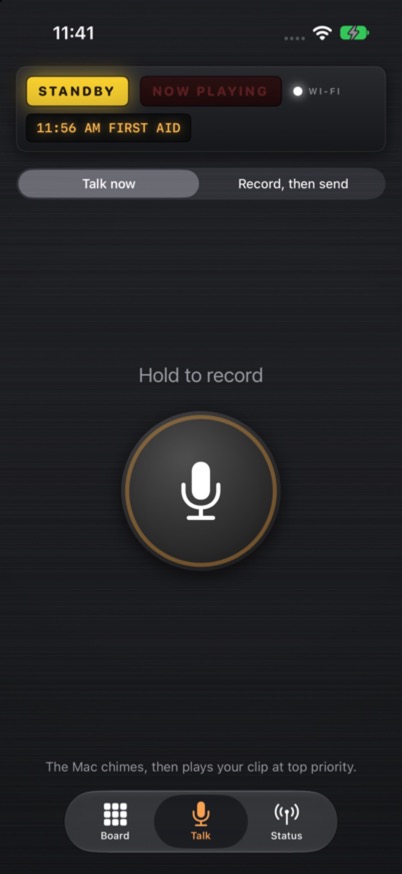 Talking live from Easy Event Paging Remote on an iPhone